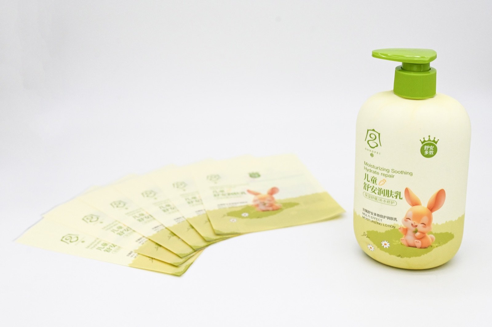 Printed shrink sleeve samples for shaped personal care bottles